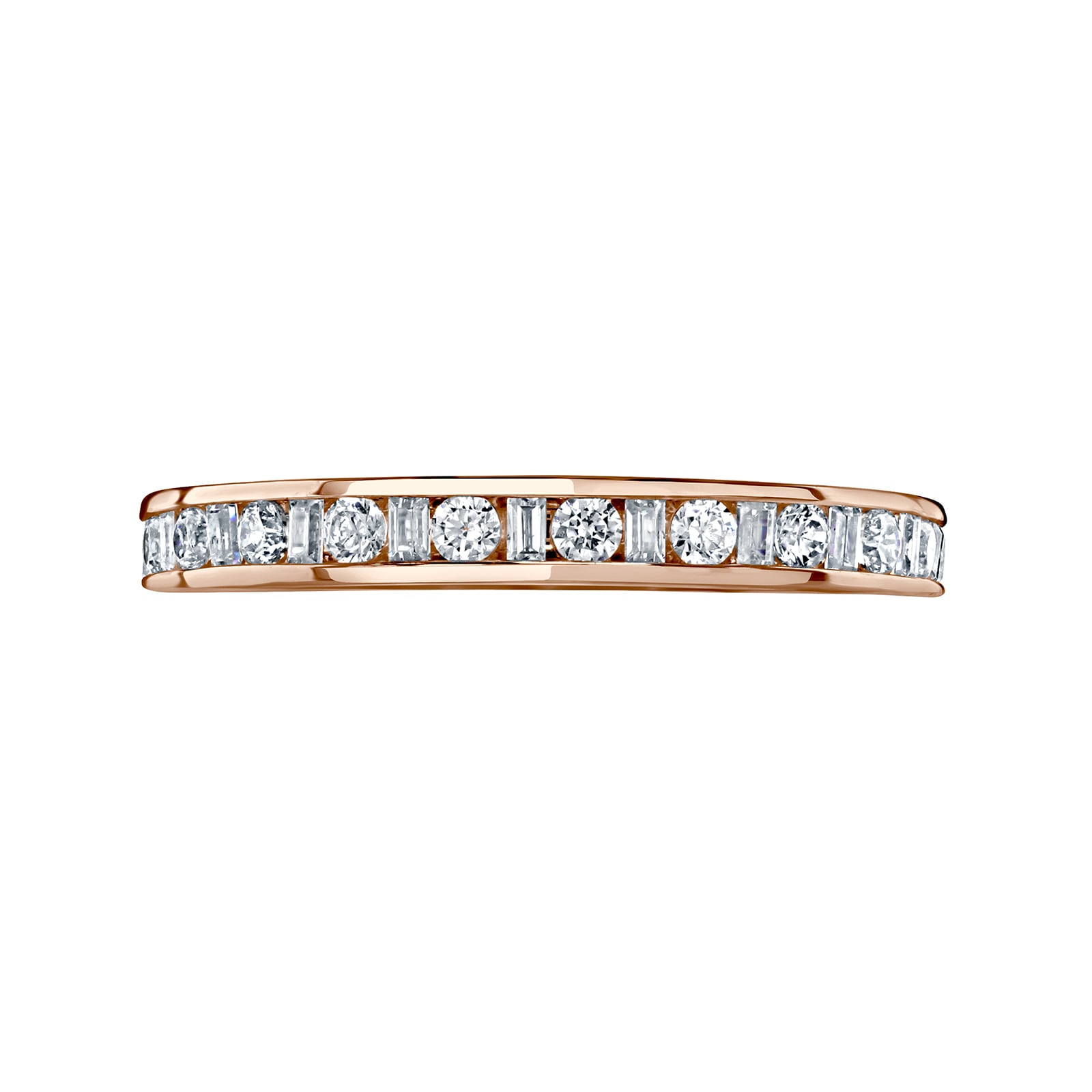 Mappin & Webb 18ct Rose Gold 0.50cttw Dot Dash Diamond Channel Set Full Eternity Ring