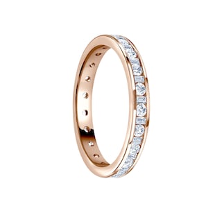 Mappin & Webb 18ct Rose Gold 0.50cttw Dot Dash Diamond Channel Set Full Eternity Ring