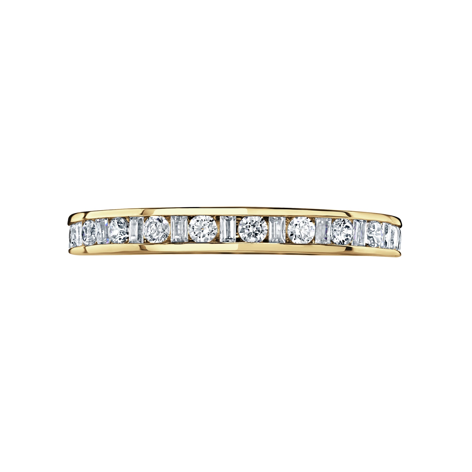 18ct Yellow Gold 0.50cttw Dot Dash Diamond Channel Set Full Eternity Ring - Ring Size U