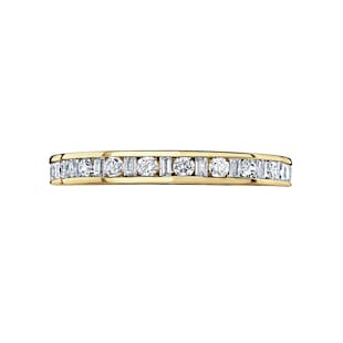 Mappin & Webb 18ct Yellow Gold 0.50cttw Dot Dash Diamond Channel Set Full Eternity Ring