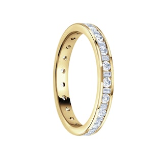 Mappin & Webb 18ct Yellow Gold 0.50cttw Dot Dash Diamond Channel Set Full Eternity Ring