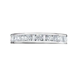 06507156 - Platinum 1.50cttw Dot Dash Diamond Channel Set Full Eternity Ring