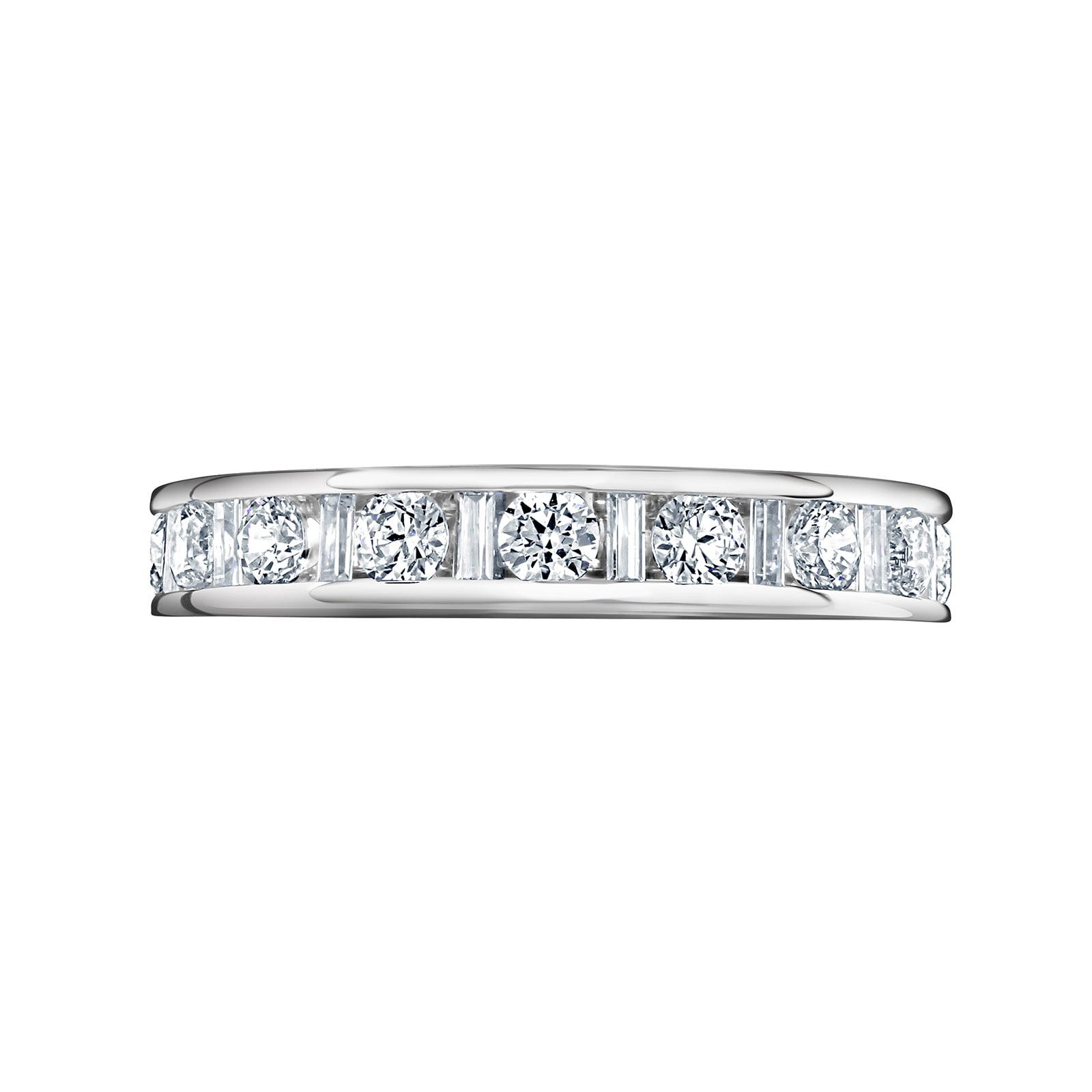 Mappin & Webb 18ct White Gold 1.50cttw Dot Dash Diamond Channel Set Full Eternity Ring Mappin & Webb 18ct White Gold 1.50cttw Dot Dash Diamond Channel Set Full Eternity Ring