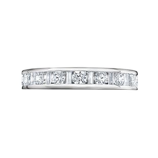 Mappin & Webb 18ct White Gold 1.50cttw Dot Dash Diamond Channel Set Full Eternity Ring