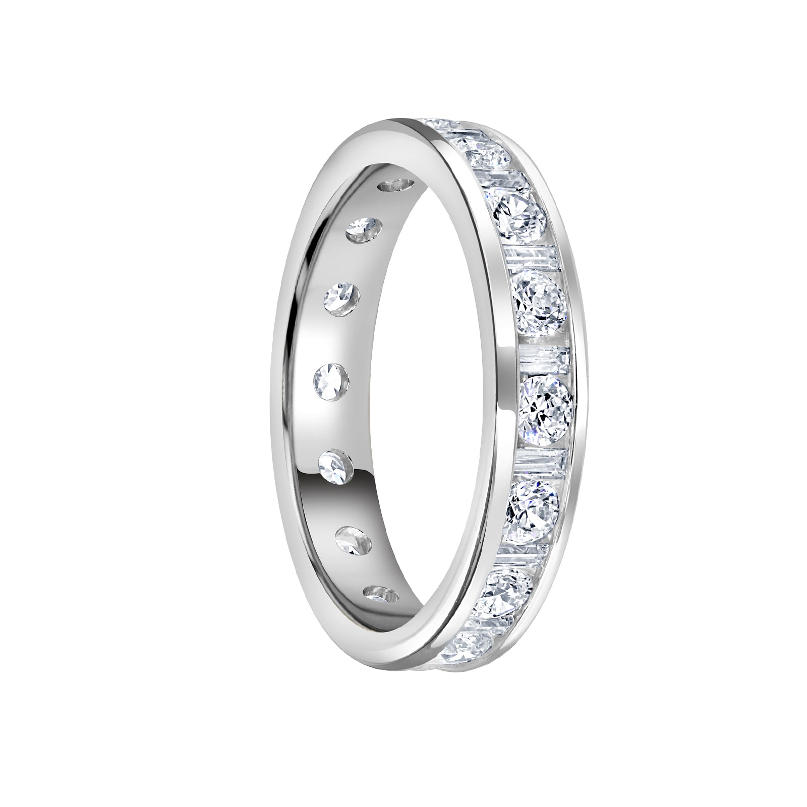 Mappin & Webb 18ct White Gold 1.50cttw Dot Dash Diamond Channel Set Full Eternity Ring Mappin & Webb 18ct White Gold 1.50cttw Dot Dash Diamond Channel Set Full Eternity Ring