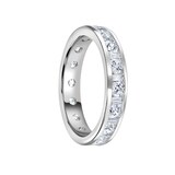 Mappin & Webb 18ct White Gold 1.50cttw Dot Dash Diamond Channel Set Full Eternity Ring - Ring Size V