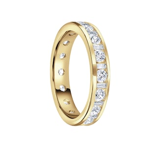 Mappin & Webb 18ct Yellow Gold 1.50cttw Dot Dash Diamond Channel Set Full Eternity Ring