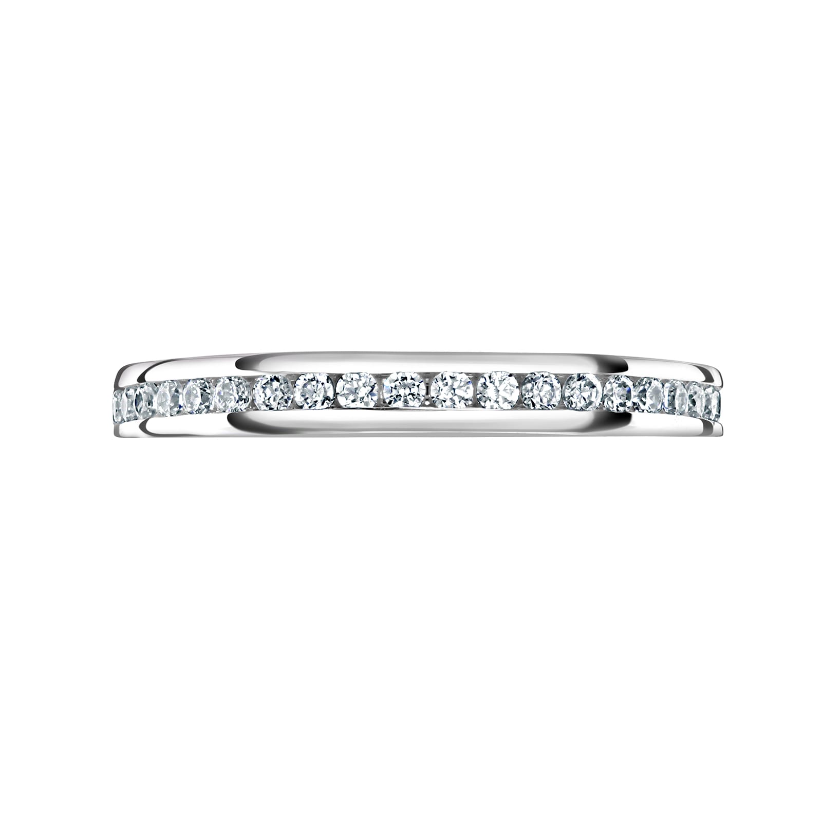 Platinum 0.50cttw Round Brilliant Cut Diamond Channel Set Full Eternity Ring - Ring Size H