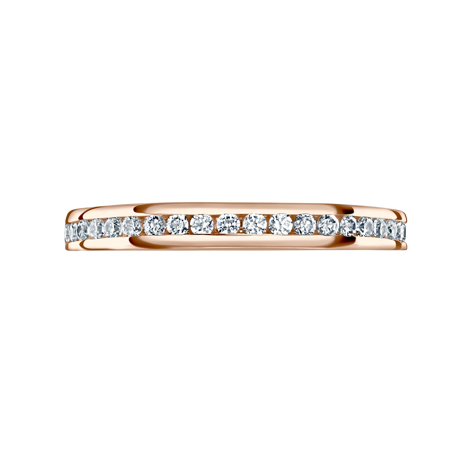 18ct Rose Gold 0.50cttw Round Brilliant Cut Diamond Channel Set Full Eternity Ring - Ring Size L