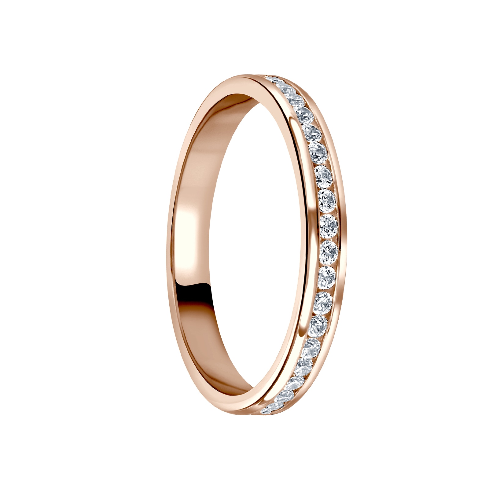 Mappin & Webb 18ct Rose Gold 0.50cttw Round Brilliant Cut Diamond Channel Set Full Eternity Ring