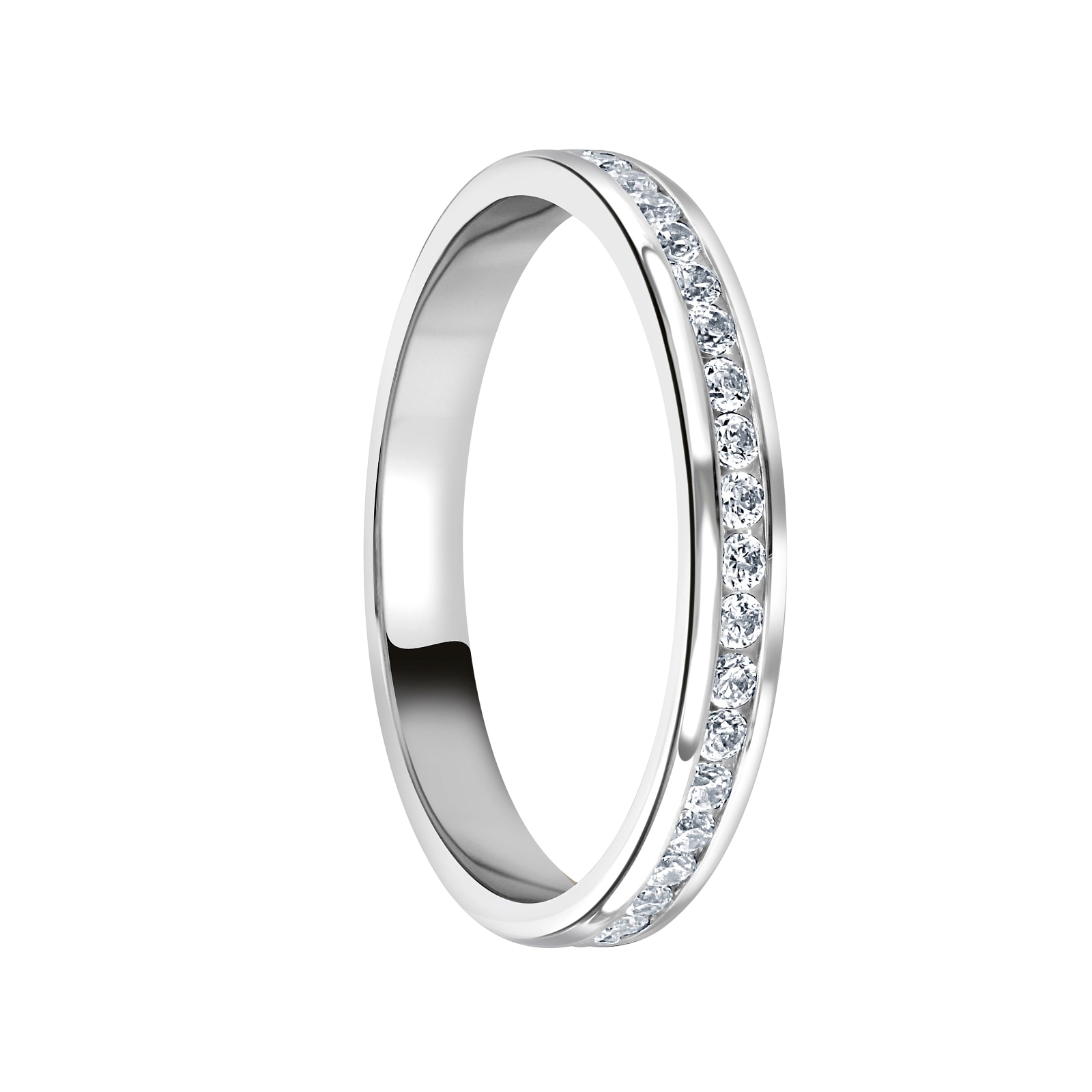 Mappin & Webb 18ct White Gold 0.50cttw Round Brilliant Cut Diamond Channel Set Full Eternity Ring