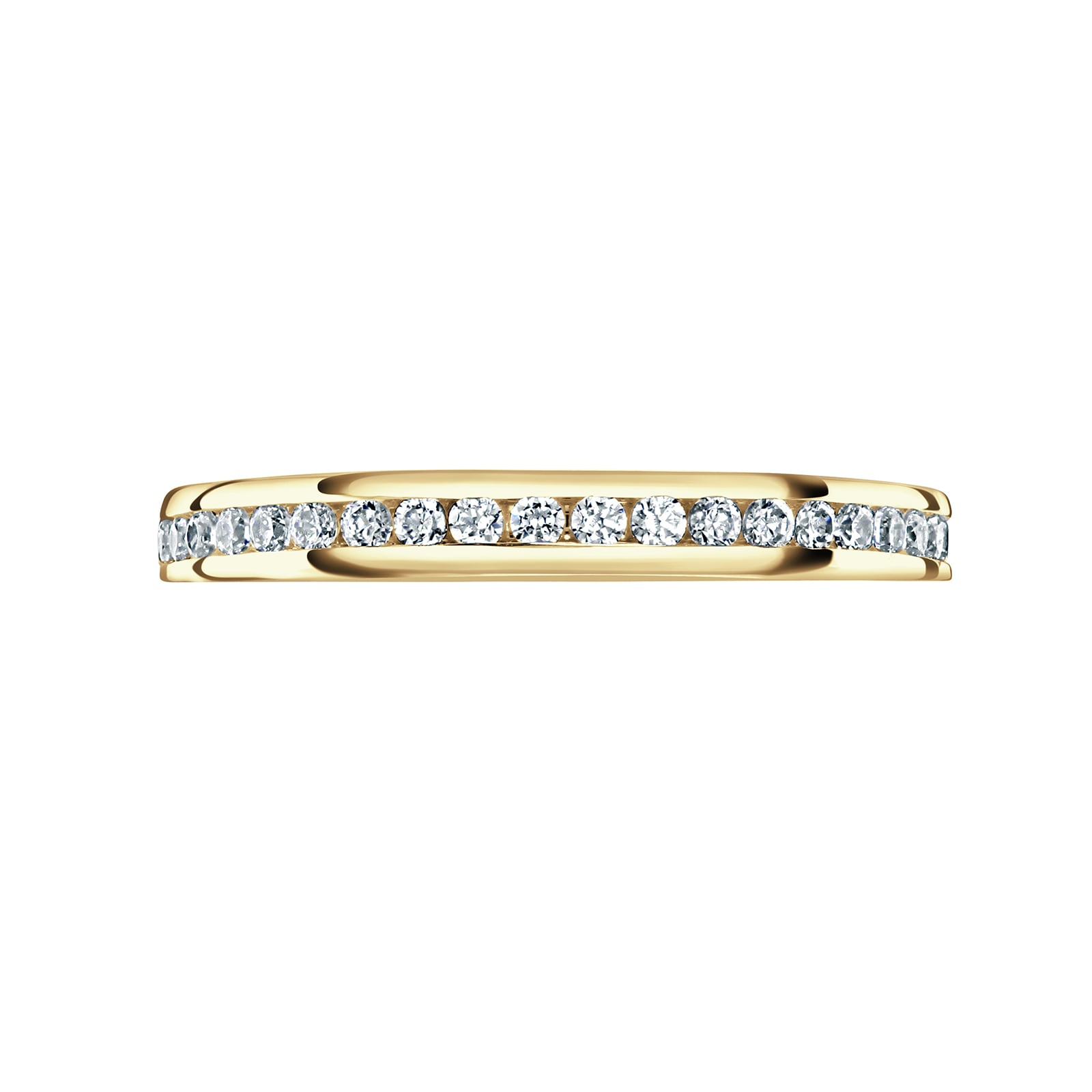 18ct Yellow Gold 0.50cttw Round Brilliant Cut Diamond Channel Set Full Eternity Ring - Ring Size W