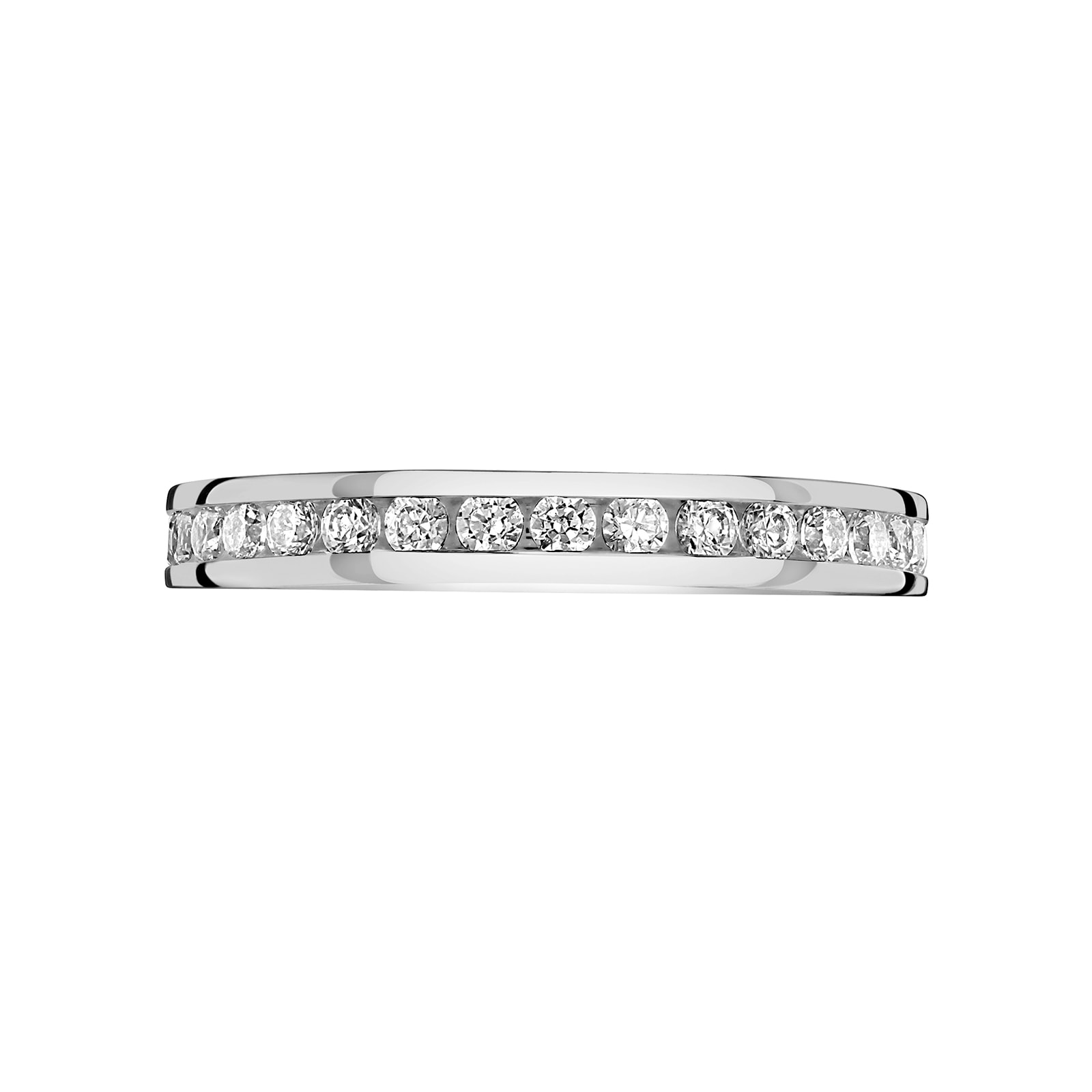 Platinum 0.75cttw Round Brilliant Cut Diamond Channel Set Full Eternity Ring - Ring Size O