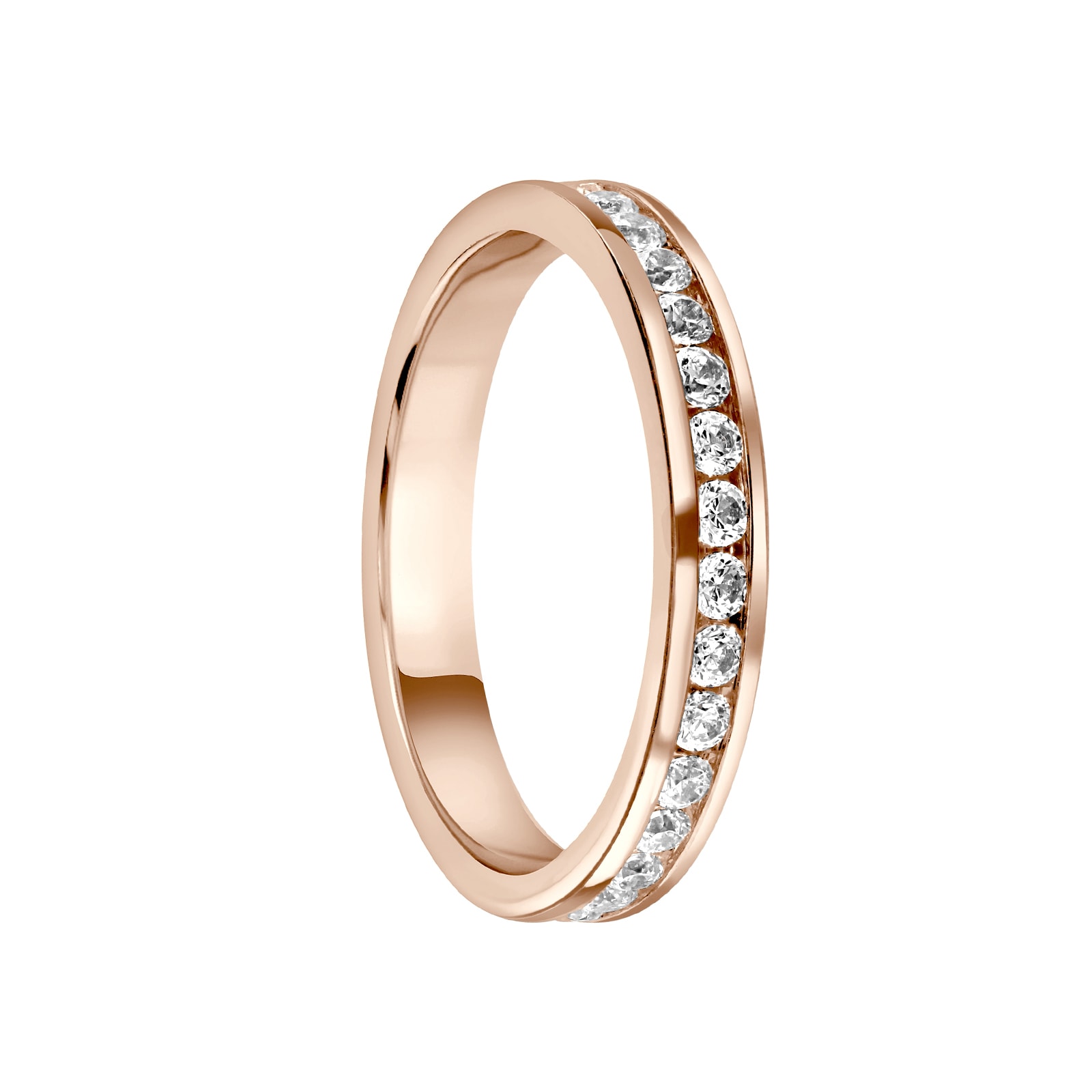 Mappin & Webb 18ct Rose Gold 0.75cttw Round Brilliant Cut Diamond Channel Set Full Eternity Ring