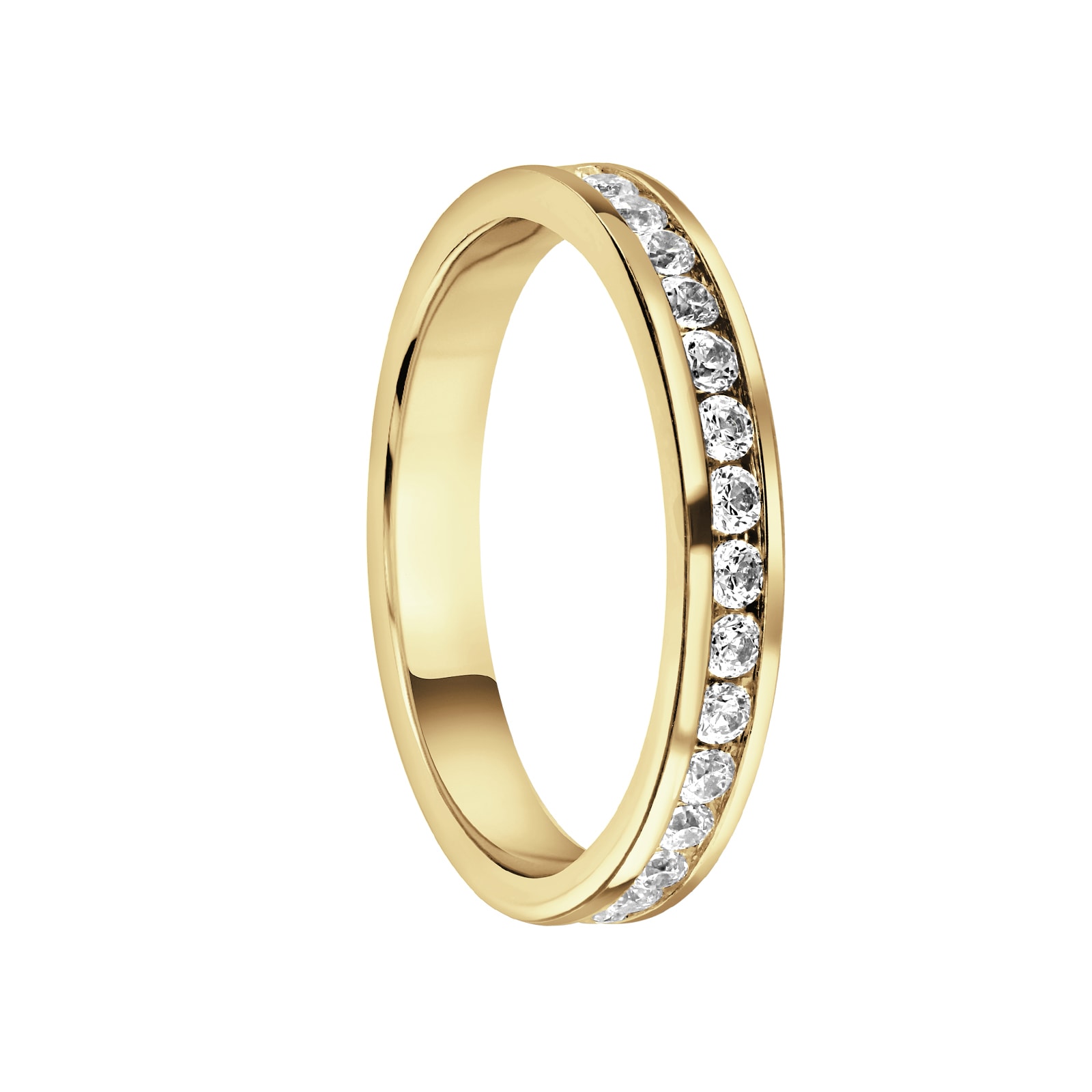 Mappin & Webb 18ct Yellow Gold 0.75cttw Round Brilliant Cut Diamond Channel Set Full Eternity Ring