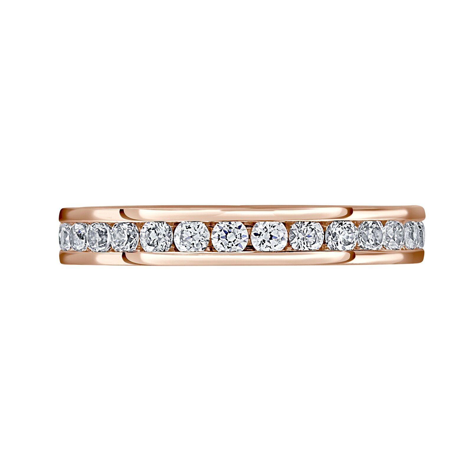 Mappin & Webb 18ct Rose Gold 1.00cttw Round Brilliant Cut Diamond Channel Set Full Eternity Ring