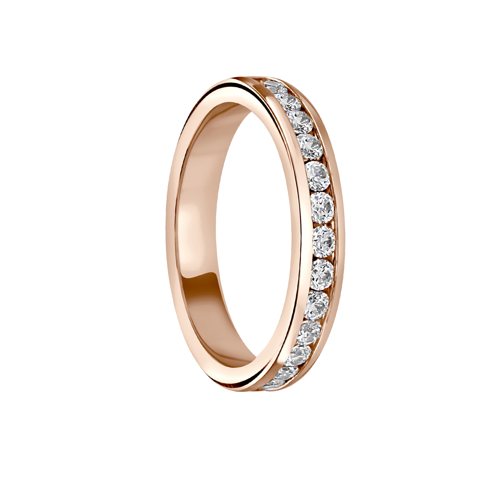 Mappin & Webb 18ct Rose Gold 1.00cttw Round Brilliant Cut Diamond Channel Set Full Eternity Ring