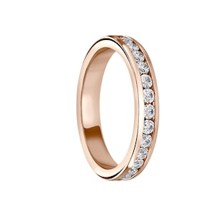 Mappin & Webb 18ct Rose Gold 1.00cttw Round Brilliant Cut Diamond Channel Set Full Eternity Ring