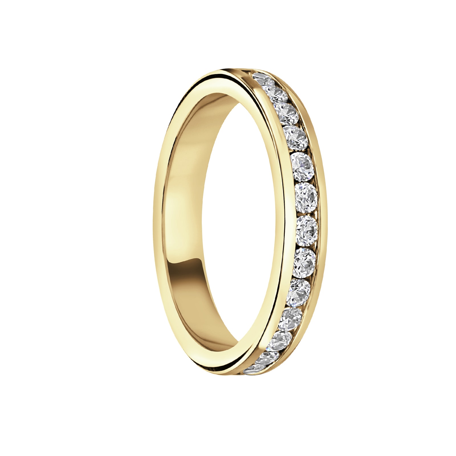 Mappin & Webb 18ct Yellow Gold 1.00cttw Round Brilliant Cut Diamond Channel Set Full Eternity Ring