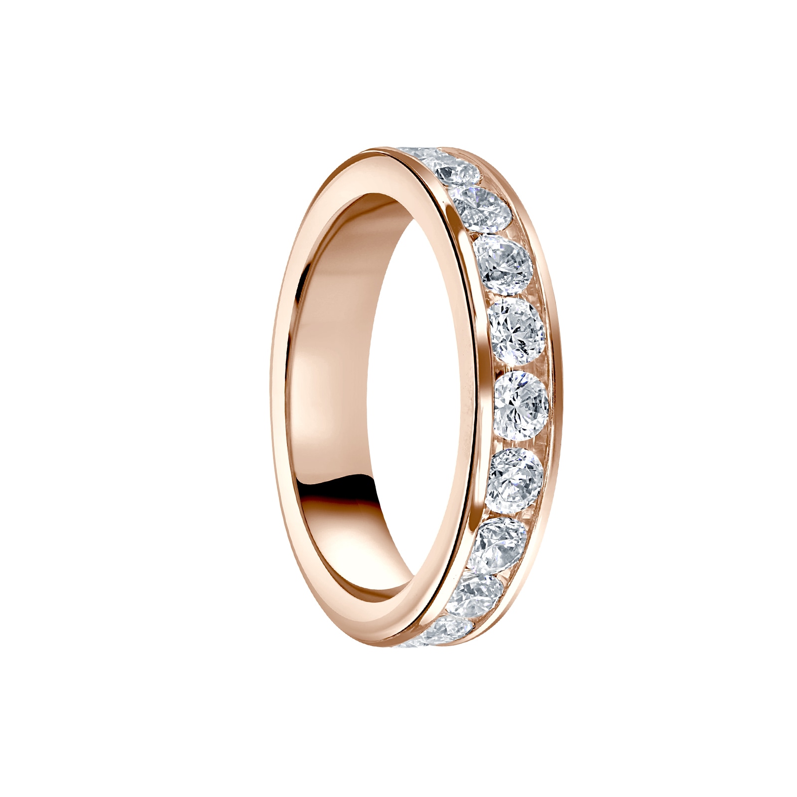 Mappin & Webb 18ct Rose Gold 2.00cttw Round Brilliant Cut Diamond Channel Set Full Eternity Ring Mappin & Webb 18ct Rose Gold 2.00cttw Round Brilliant Cut Diamond Channel Set Full Eternity Ring