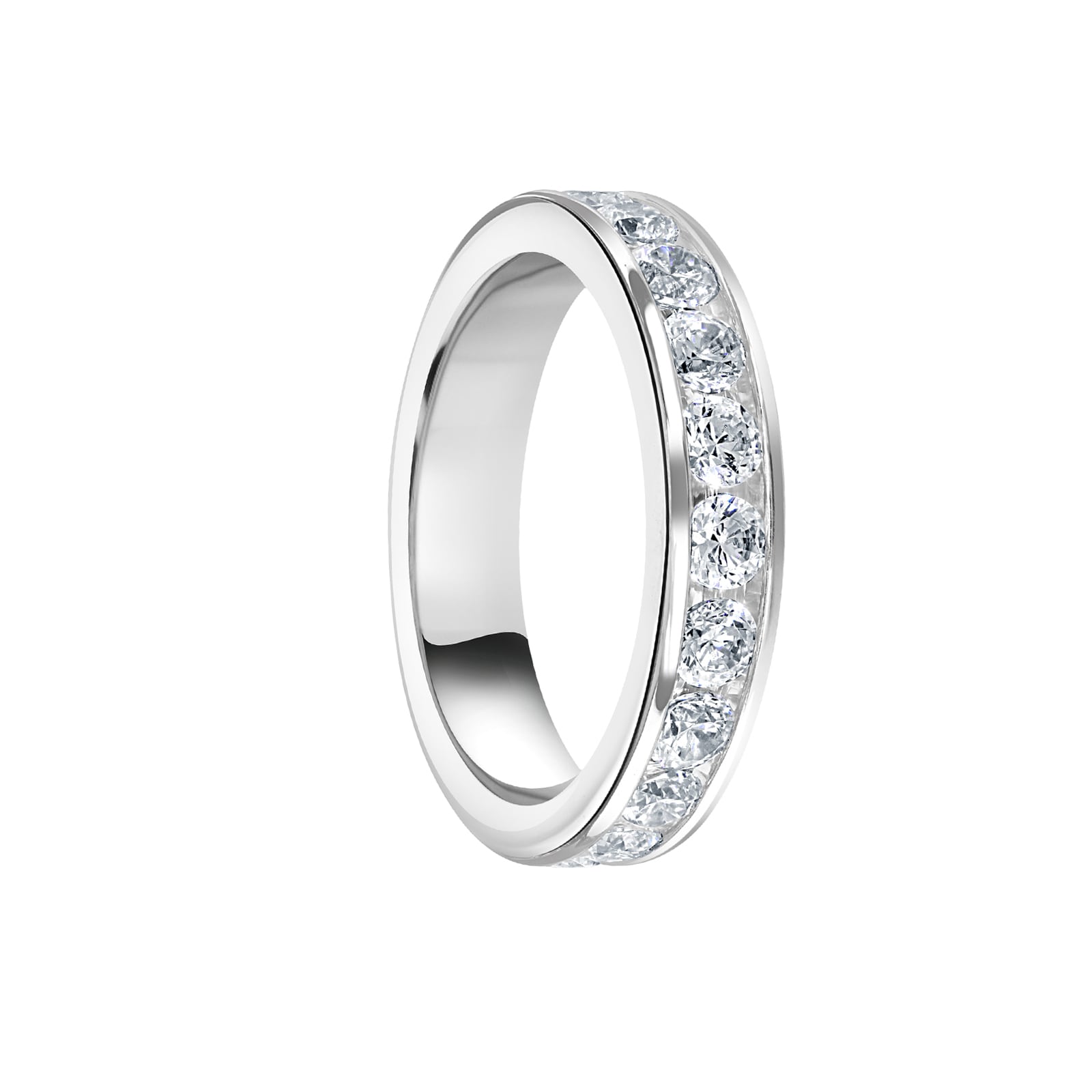 Mappin & Webb 18ct White Gold 2.00cttw Round Brilliant Cut Diamond Channel Set Full Eternity Ring