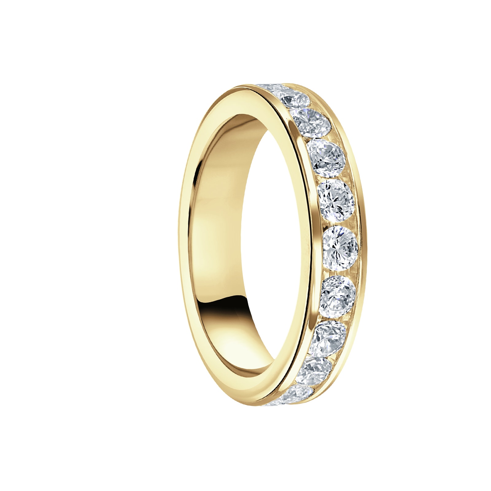 Mappin & Webb 18ct Yellow Gold 2.00cttw Round Brilliant Cut Diamond Channel Set Full Eternity Ring