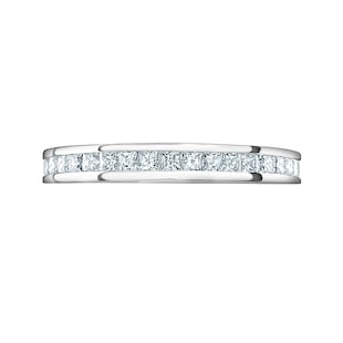 Mappin & Webb Platinum 1.00cttw Princess Cut Diamond Channel Set Full Eternity Ring