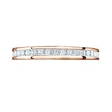 Mappin & Webb 18ct Rose Gold 1.00cttw Princess Cut Diamond Channel Set Full Eternity Ring - Ring Size W