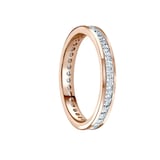 Mappin & Webb 18ct Rose Gold 1.00cttw Princess Cut Diamond Channel Set Full Eternity Ring - Ring Size W