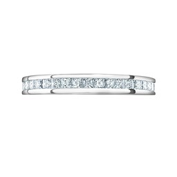 06507185 - 18ct White Gold 1.00cttw Princess Cut Diamond Channel Set Full Eternity Ring