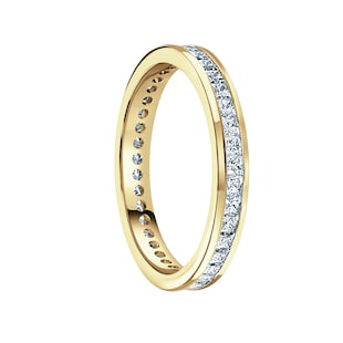 Mappin & Webb 18ct Yellow Gold 1.00cttw Princess Cut Diamond Channel Set Full Eternity Ring