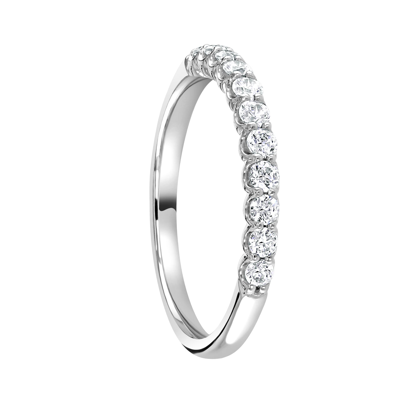 Mappin & Webb Platinum 0.34ct Round Brilliant Cut Diamond Cup Claw Half Eternity Ring