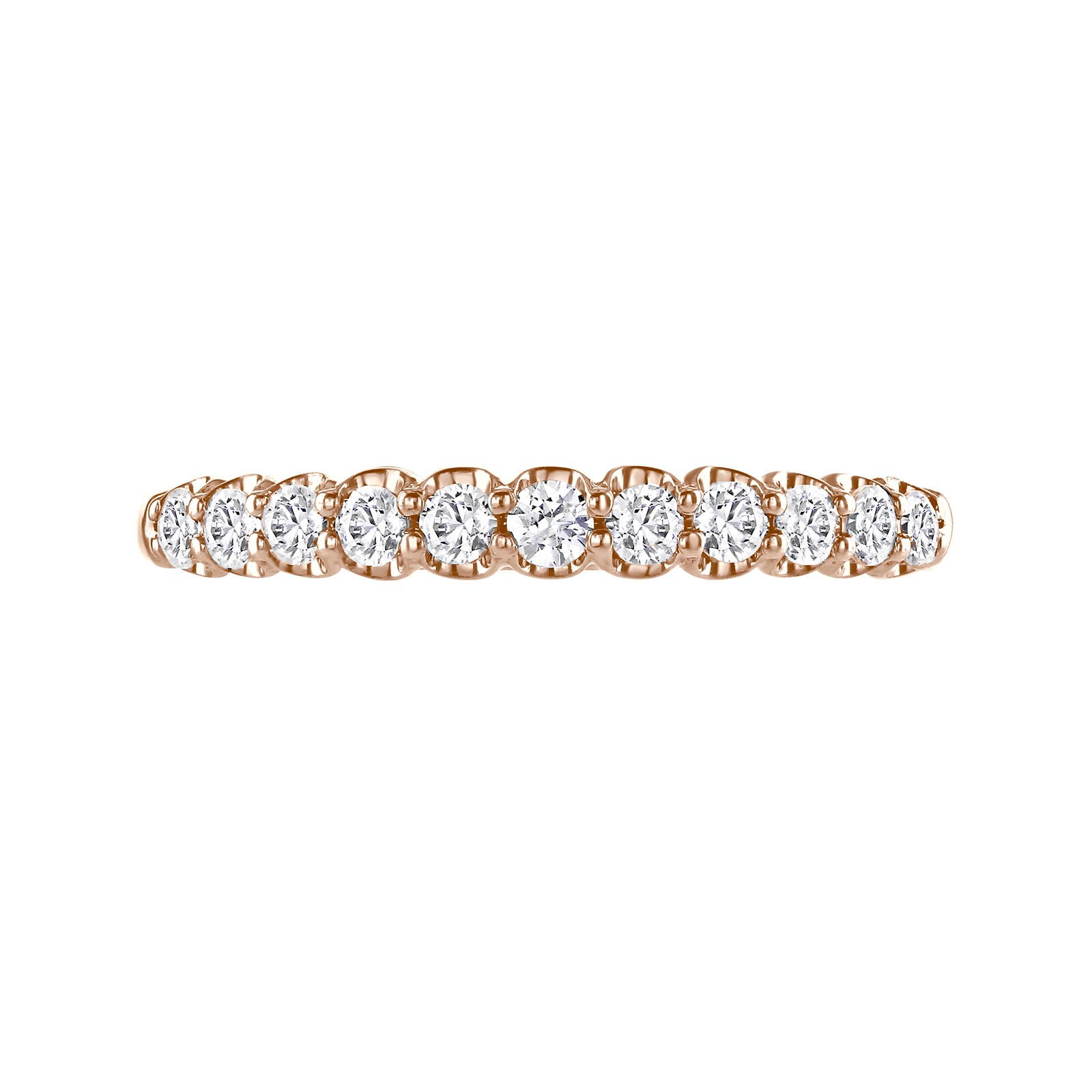Mappin 
Webb 18ct Rose Gold 0.34ct Round Brilliant Cut Diamond Cup Claw Half Eternity Ring