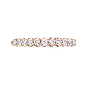 Mappin & Webb 18ct Rose Gold 0.34ct Round Brilliant Cut Diamond Cup Claw Half Eternity Ring