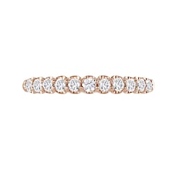 06507190 - 18ct Rose Gold 0.34ct Round Brilliant Cut Diamond Cup Claw Half Eternity Ring