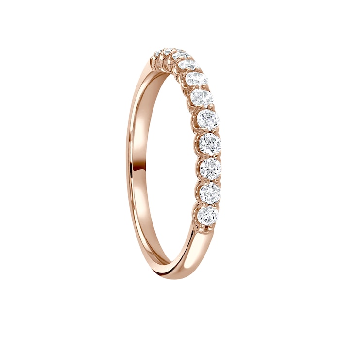 Mappin & Webb 18ct Rose Gold 0.34ct Round Brilliant Cut Diamond Cup Claw Half Eternity Ring