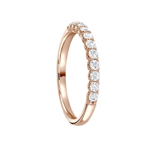 Mappin & Webb 18ct Rose Gold 0.34ct Round Brilliant Cut Diamond Cup Claw Half Eternity Ring