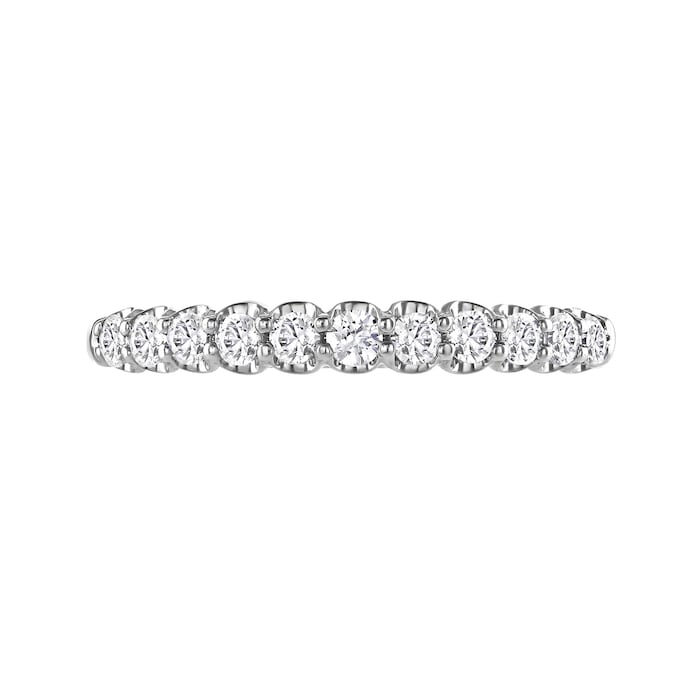 Mappin & Webb 18ct White Gold 0.34ct Round Brilliant Cut Diamond Cup Claw Half Eternity Ring