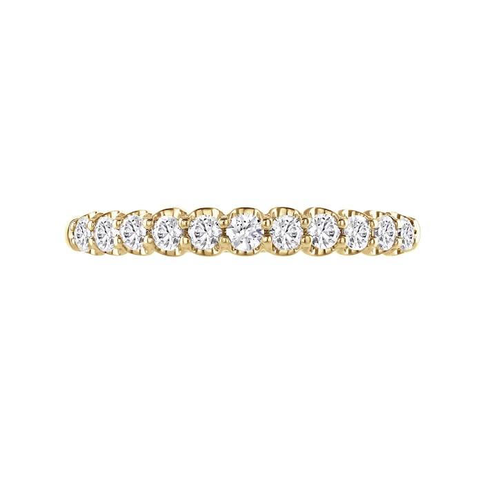 Mappin & Webb 18ct Yellow Gold 0.34ct Round Brilliant Cut Diamond Cup Claw Half Eternity Ring