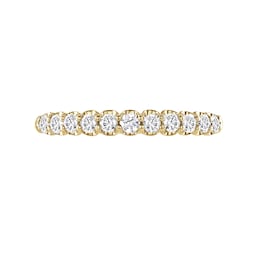 06507193 - 18ct Yellow Gold 0.34ct Round Brilliant Cut Diamond Cup Claw Half Eternity Ring