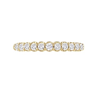 Mappin & Webb 18ct Yellow Gold 0.34ct Round Brilliant Cut Diamond Cup Claw Half Eternity Ring