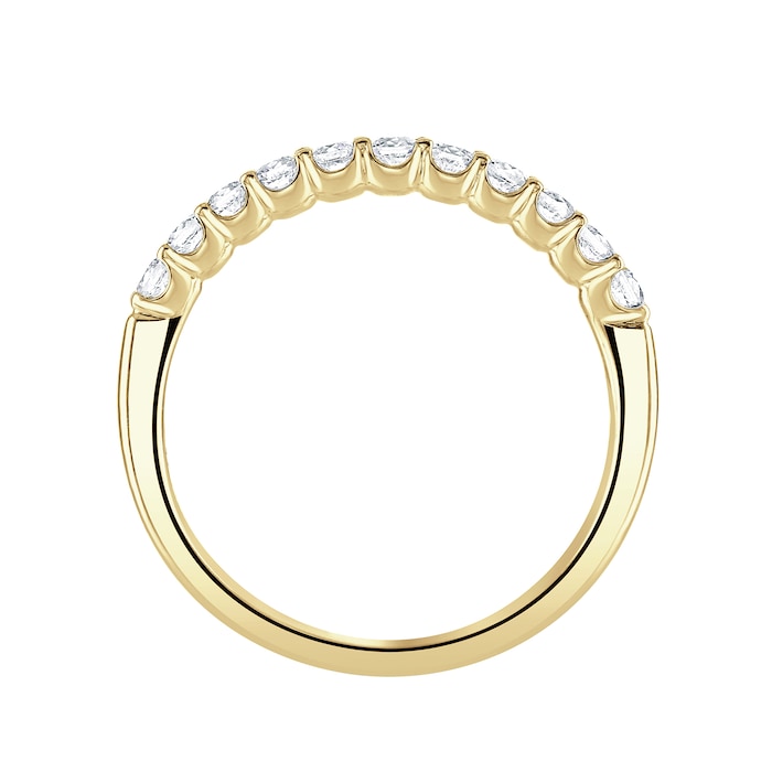 Mappin & Webb 18ct Yellow Gold 0.34ct Round Brilliant Cut Diamond Cup Claw Half Eternity Ring