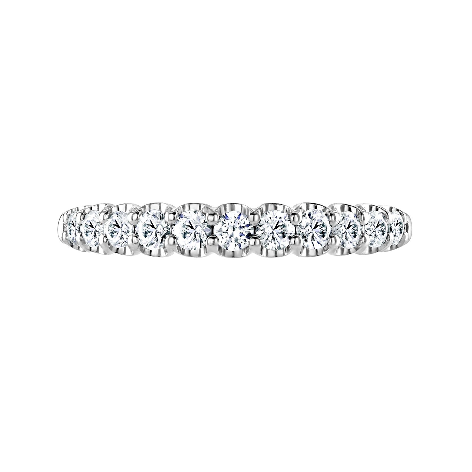 Platinum 0.50ct Round Brilliant Cut Diamond Cup Claw Half Eternity Ring - Ring Size Z