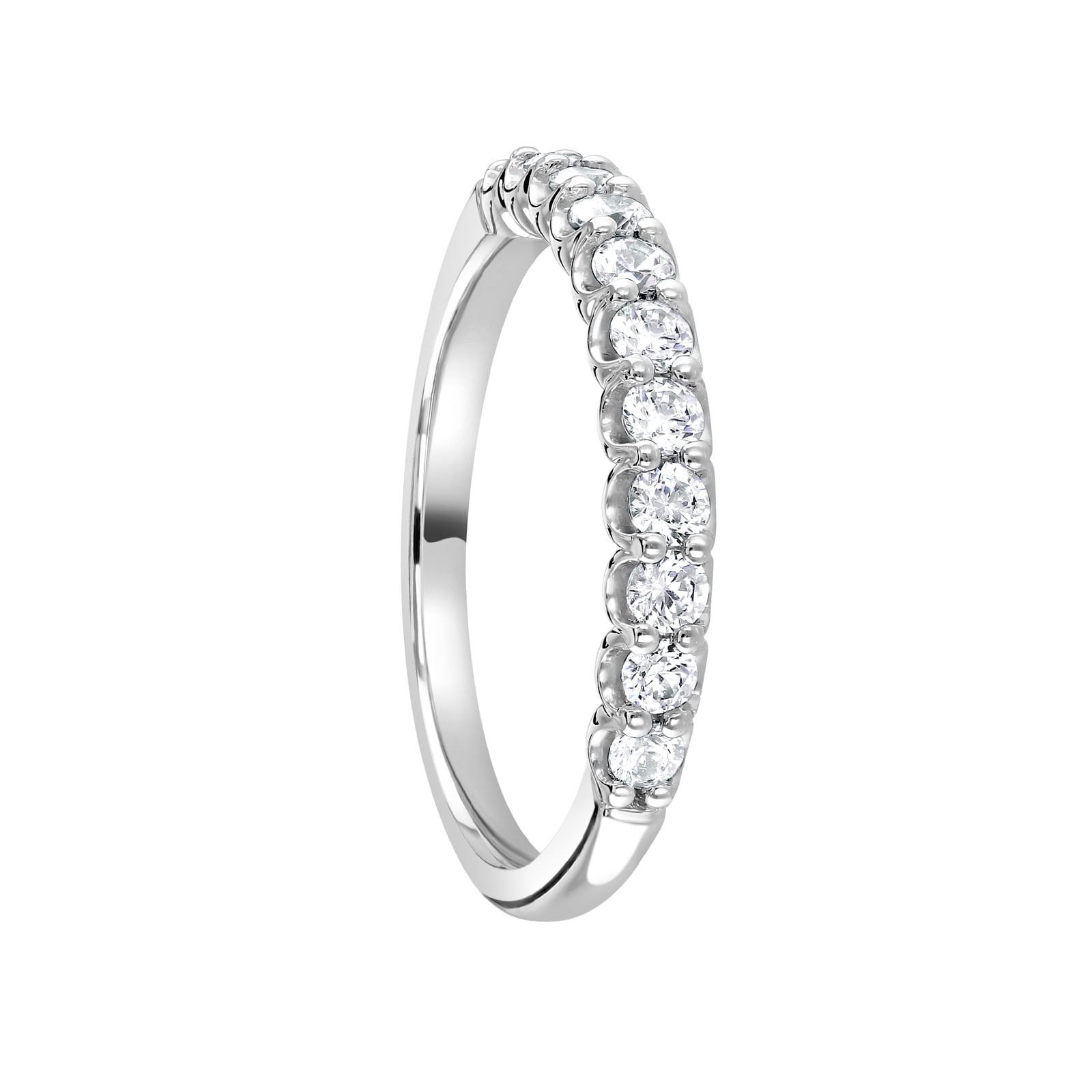 Mappin & Webb Platinum 0.50ct Round Brilliant Cut Diamond Cup Claw Half Eternity Ring