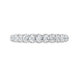 Mappin & Webb Platinum 0.50ct Round Brilliant Cut Diamond Cup Claw Half Eternity Ring