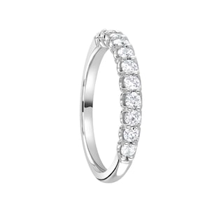 Mappin & Webb Platinum 0.50ct Round Brilliant Cut Diamond Cup Claw Half Eternity Ring
