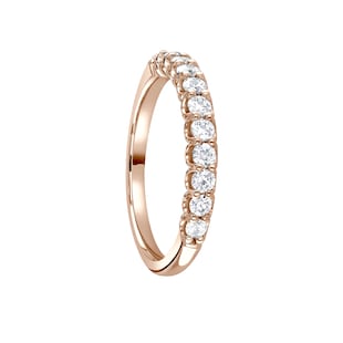 Mappin & Webb 18ct Rose Gold 0.50ct Round Brilliant Cut Diamond Cup Claw Half Eternity Ring