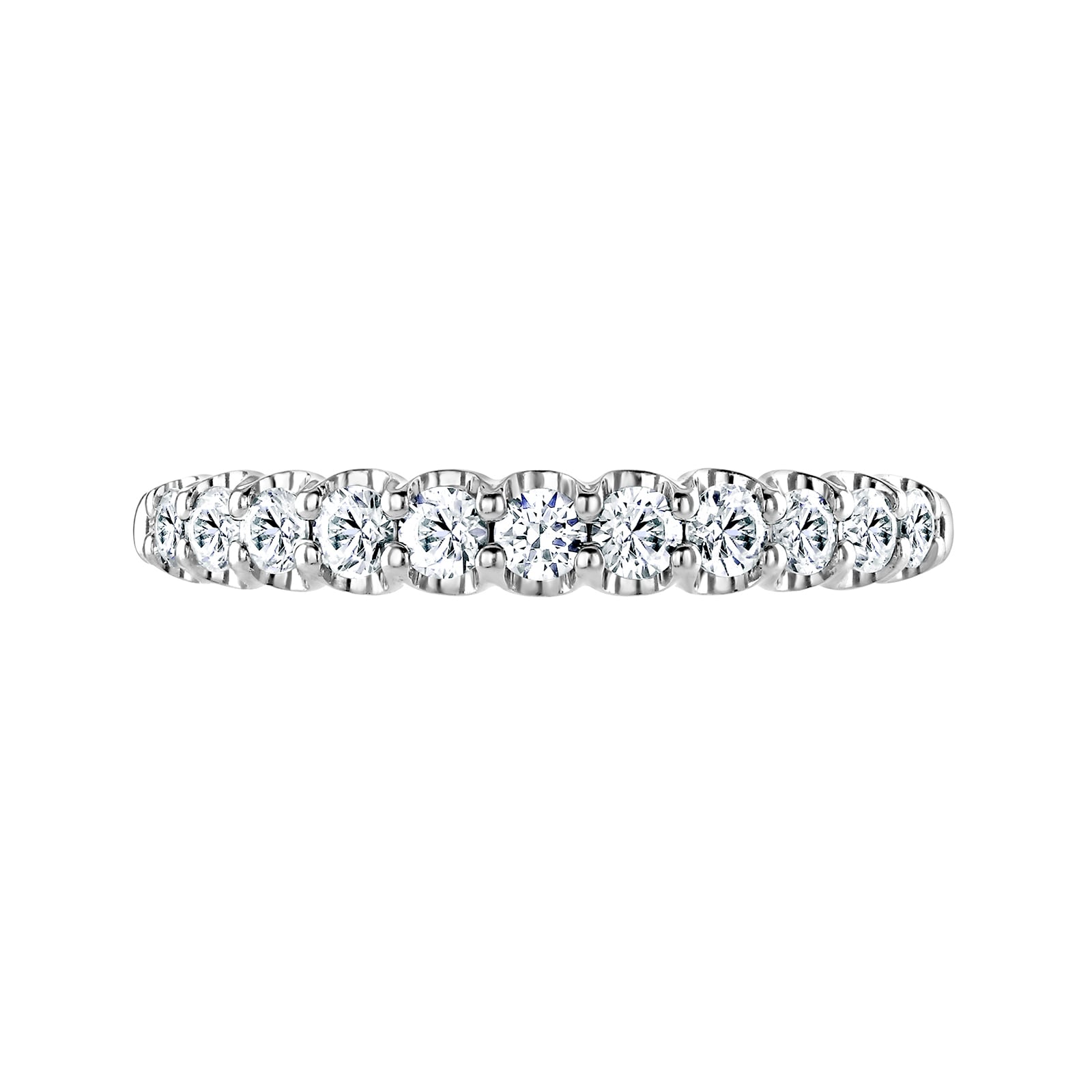 Mappin 
Webb 18ct White Gold 0.50ct Round Brilliant Cut Diamond Cup Claw Half Eternity Ring