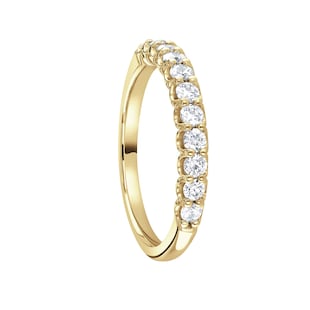 Mappin & Webb 18ct Yellow Gold 0.50ct Round Brilliant Cut Diamond Cup Claw Half Eternity Ring