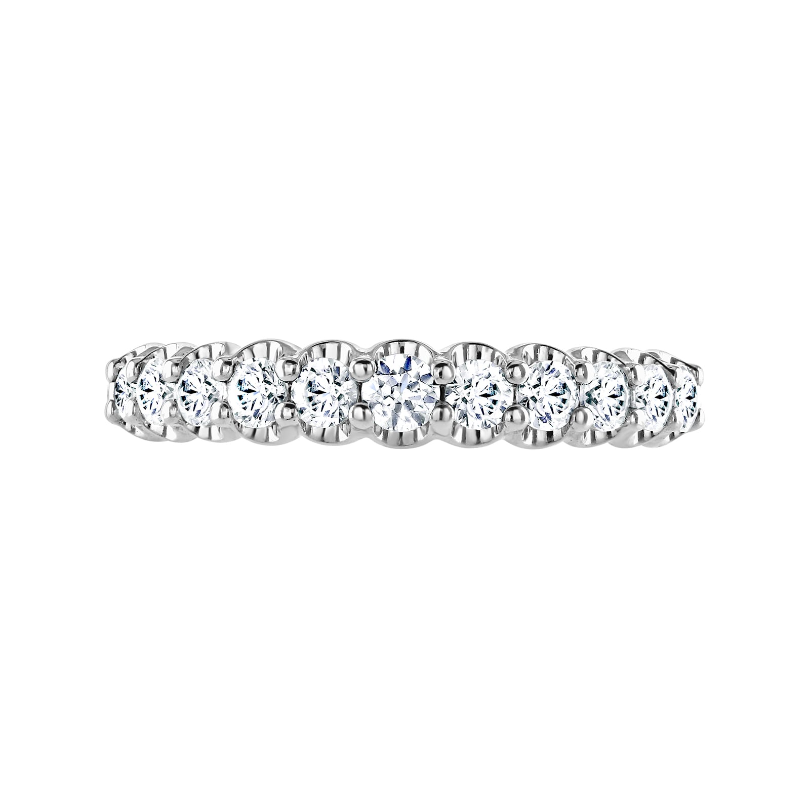 Mappin & Webb Platinum 0.75ct Round Brilliant Cut Diamond Cup Claw Half Eternity Ring Mappin & Webb Platinum 0.75ct Round Brilliant Cut Diamond Cup Claw Half Eternity Ring
